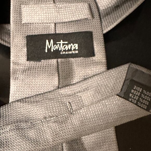 Montana Gray black Tie Mens Necktie Hand painted Abstract Art Neckwear Menswear - Picture 3 of 6